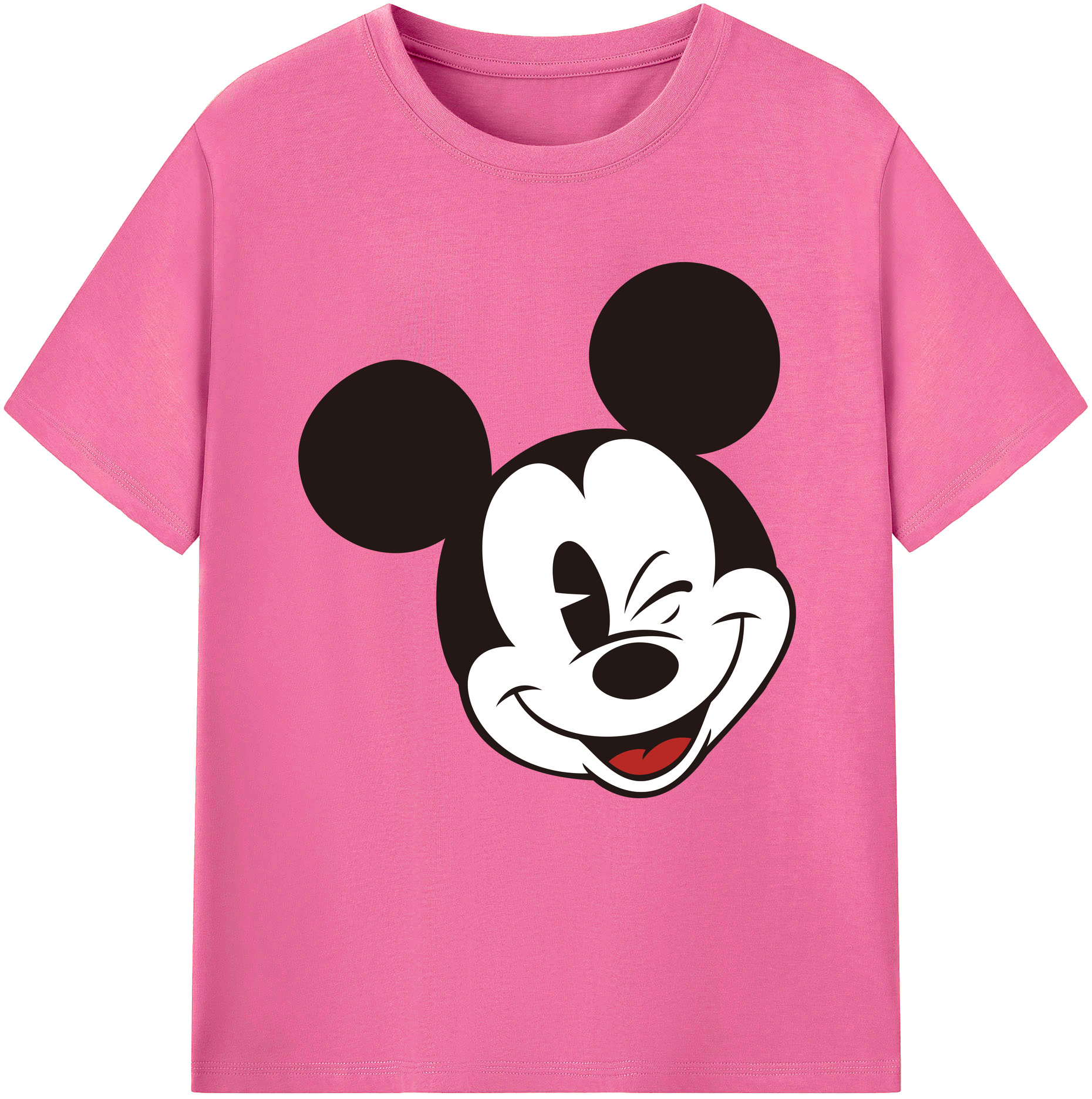 （画像用） ミッキーマウス Mickey Mouse レディースカジュアルプリントTシャツ（綿100％）